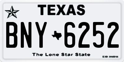 TX license plate BNY6252