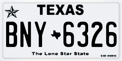 TX license plate BNY6326