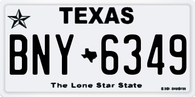 TX license plate BNY6349