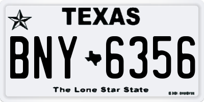 TX license plate BNY6356