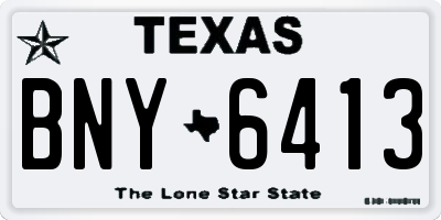 TX license plate BNY6413