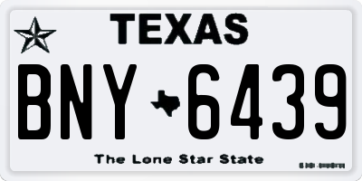 TX license plate BNY6439