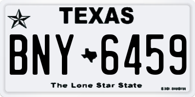 TX license plate BNY6459