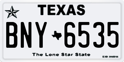 TX license plate BNY6535