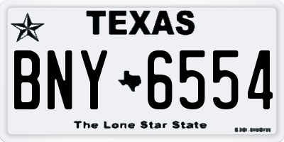 TX license plate BNY6554