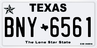 TX license plate BNY6561