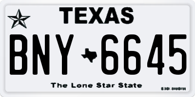 TX license plate BNY6645