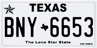 TX license plate BNY6653