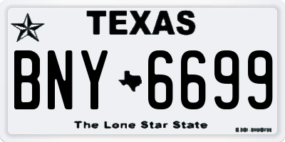 TX license plate BNY6699