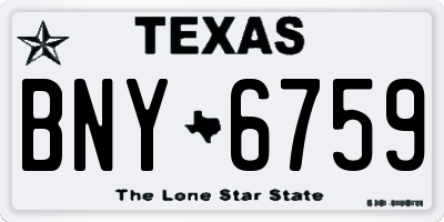 TX license plate BNY6759