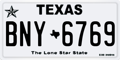 TX license plate BNY6769