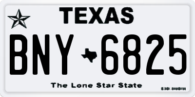 TX license plate BNY6825