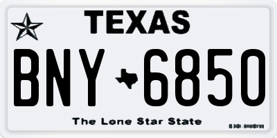 TX license plate BNY6850