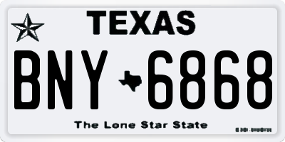 TX license plate BNY6868