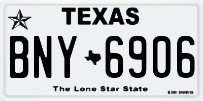 TX license plate BNY6906