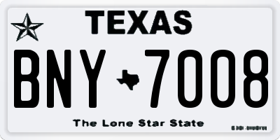 TX license plate BNY7008
