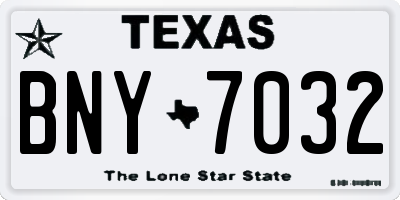 TX license plate BNY7032