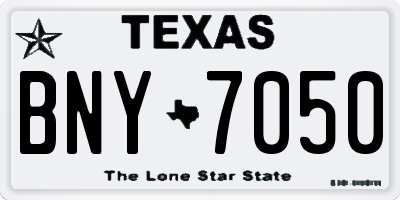 TX license plate BNY7050