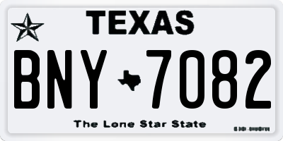 TX license plate BNY7082
