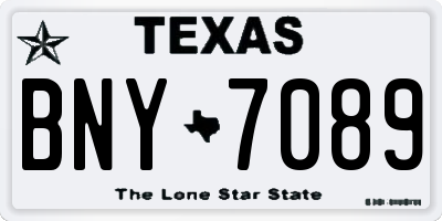 TX license plate BNY7089