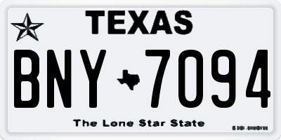 TX license plate BNY7094