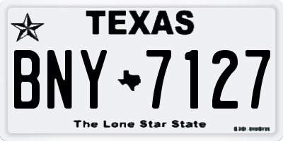 TX license plate BNY7127
