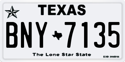 TX license plate BNY7135