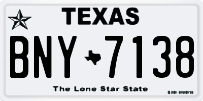 TX license plate BNY7138