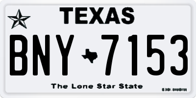 TX license plate BNY7153