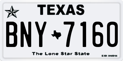 TX license plate BNY7160