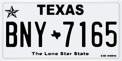 TX license plate BNY7165