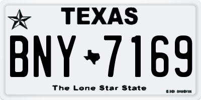 TX license plate BNY7169