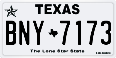TX license plate BNY7173