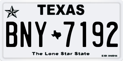TX license plate BNY7192