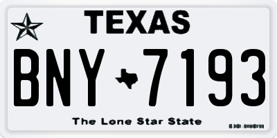 TX license plate BNY7193