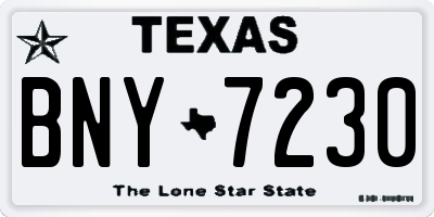 TX license plate BNY7230