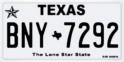 TX license plate BNY7292