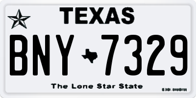 TX license plate BNY7329