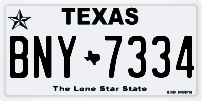TX license plate BNY7334