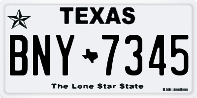 TX license plate BNY7345
