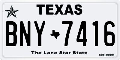 TX license plate BNY7416
