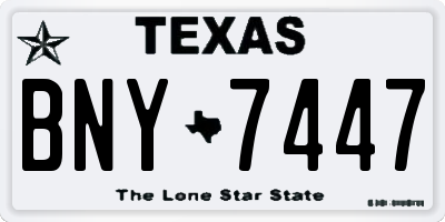 TX license plate BNY7447