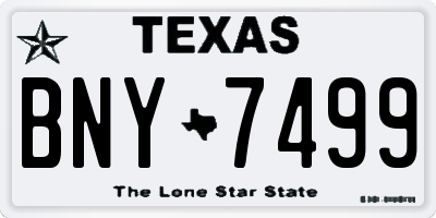 TX license plate BNY7499