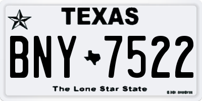 TX license plate BNY7522