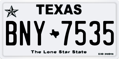 TX license plate BNY7535