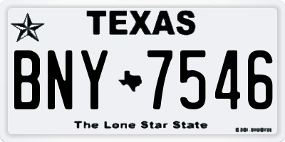 TX license plate BNY7546