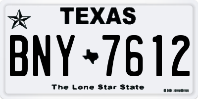 TX license plate BNY7612