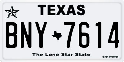 TX license plate BNY7614