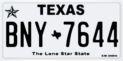 TX license plate BNY7644