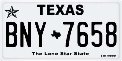 TX license plate BNY7658